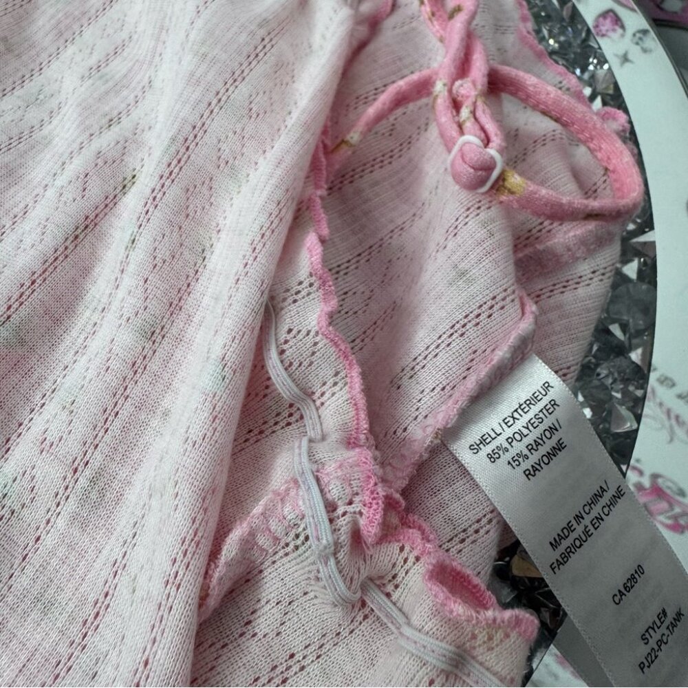 Ricki’s tank top ice cream cones 🍦 pink stretchy ruffle frilly trim comfy cami - Picture 10 of 10